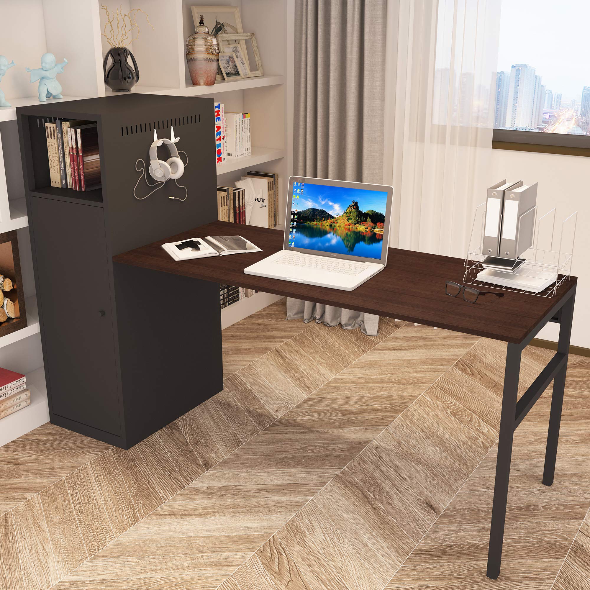 Ergonomic Workstation & Home Office Desk Set - Adjustable Height Computer Desk for Remote Work & Study