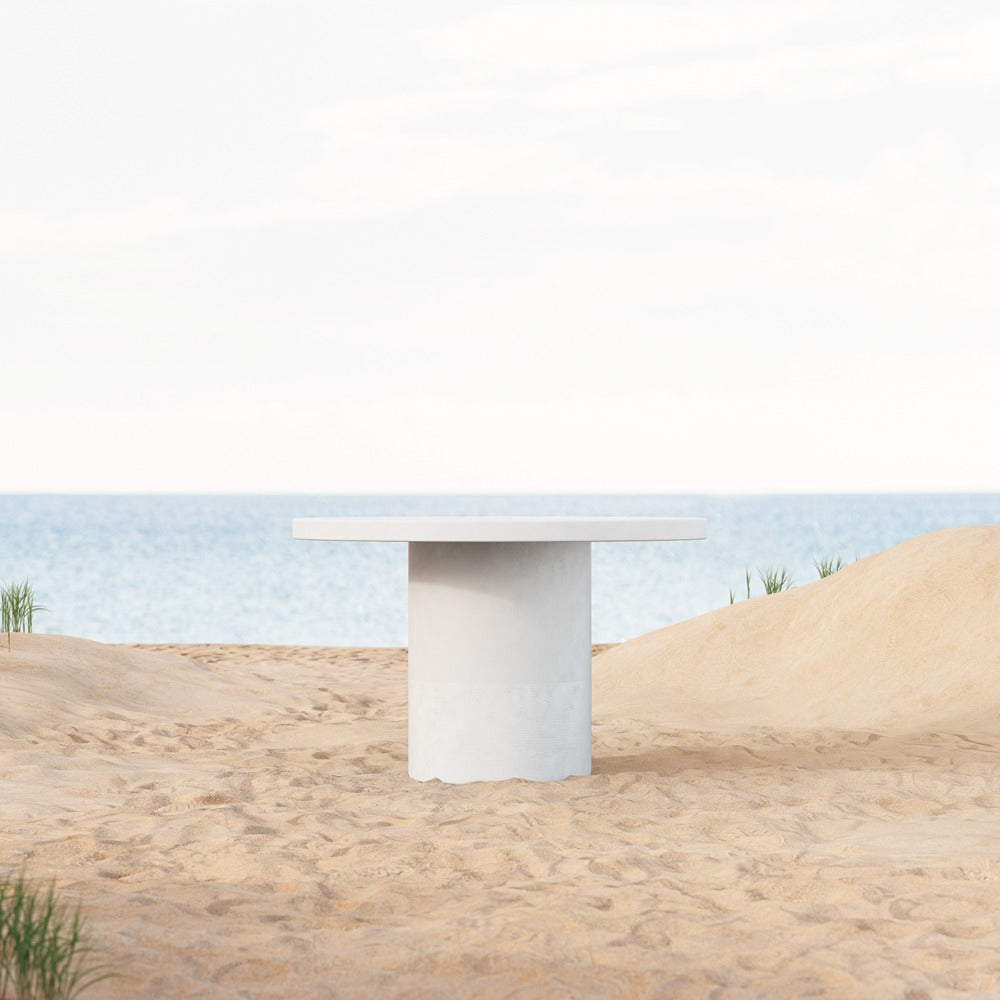 Big Sur Round Outdoor Dining Table - Weather-Resistant Patio Table for Backyard, Garden, and Poolside Gatherings - Perfect for Al Fresco Dining and Entertaining