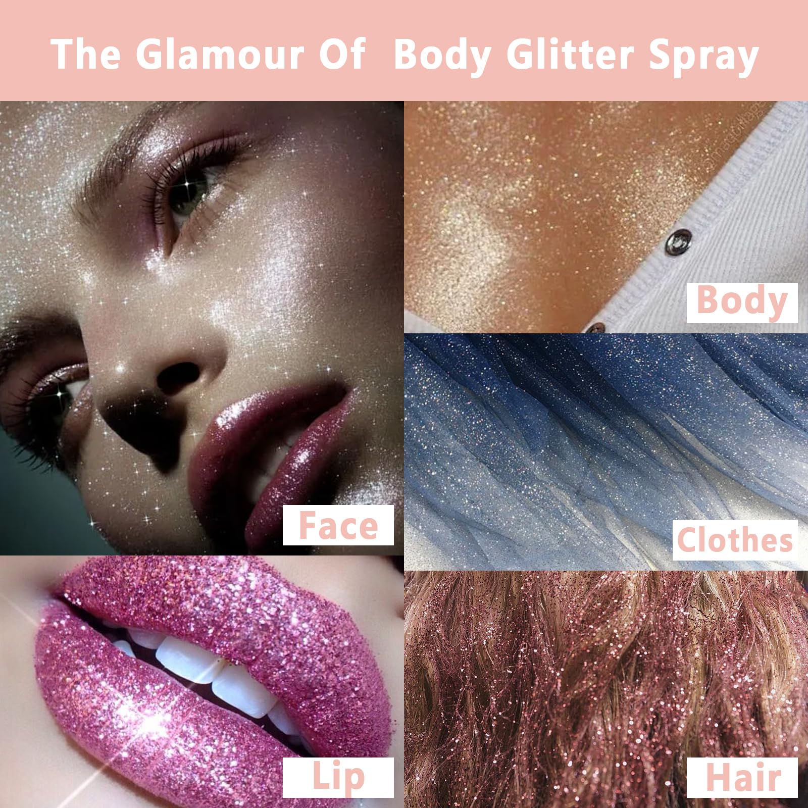 Holographic Gold Glitter Spray for Body, Face, Hair & Nails - Shimmer Makeup for Mardi Gras, Concerts & Parties | Boko Body Glitter Spray for Clothes & Highlighter | Perfect for Rave Accessories & Festival Looks