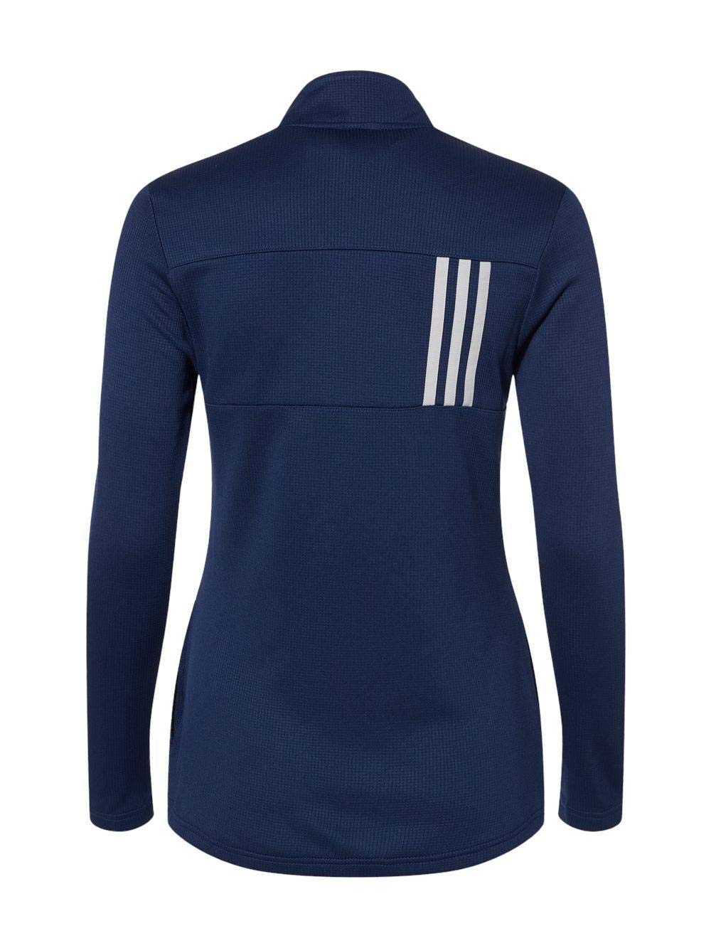 Adidas Women's 3-Stripes Double Knit Full-Zip Hoodie - Team Navy Blue/Grey Two - Size S - Comfortable Athletic Jacket for Running, Gym & Casual Wear