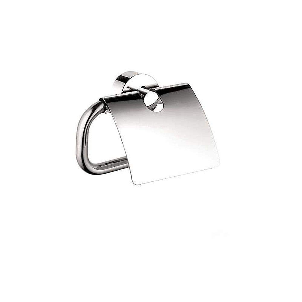 AXOR 6-inch Chrome Toilet Paper Holder with Cover - Modern Bathroom Accessory, Easy Installation for Home & Office Use