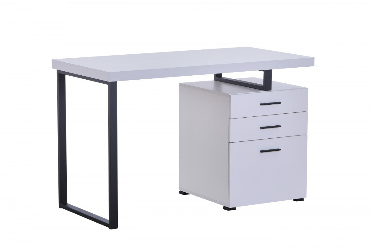 Auden White Office Desk - Modern & Stylish Home Office Furniture for Small Spaces - Perfect for Remote Work, Study & Writing