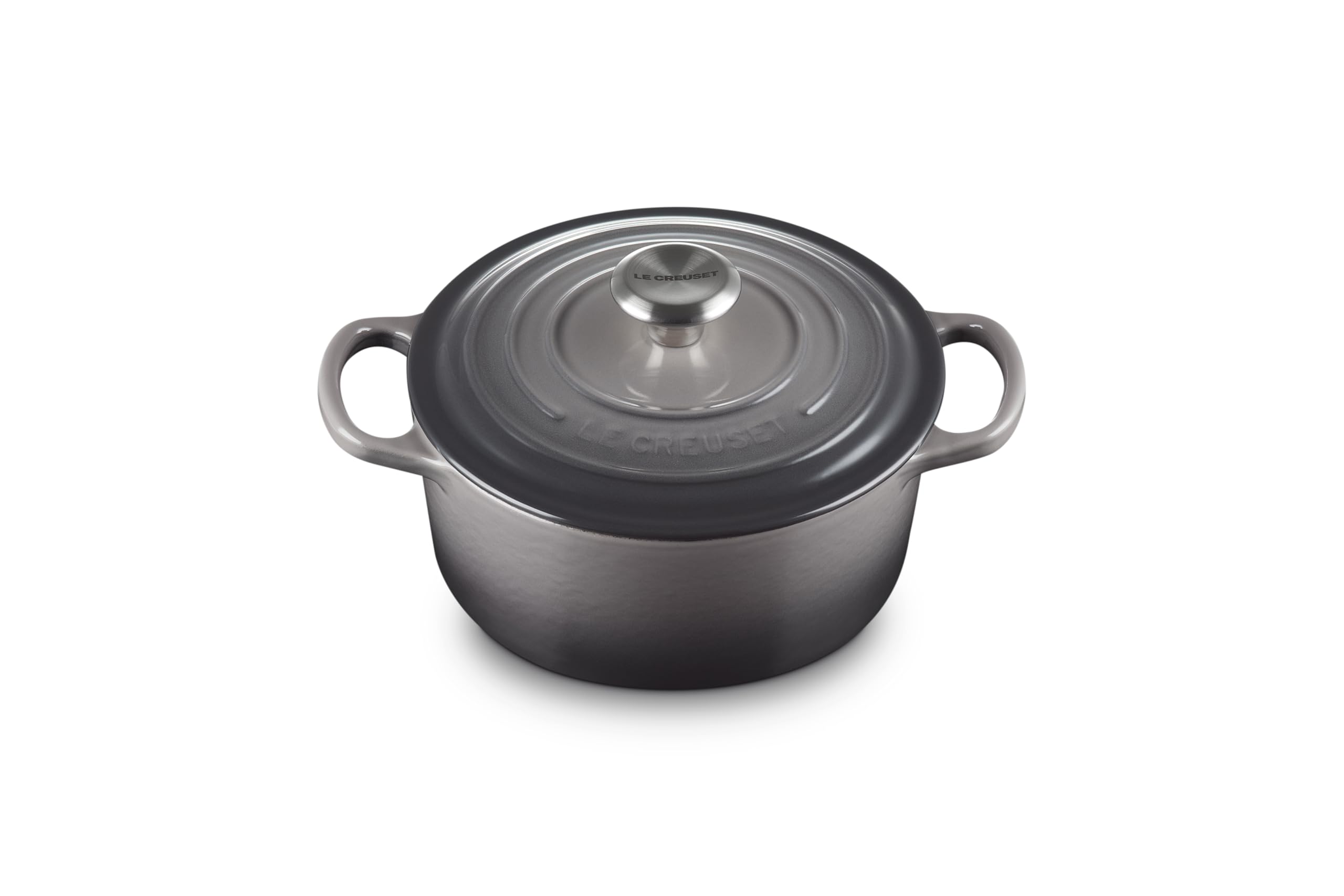 Le Creuset Enameled Cast Iron Signature Round Dutch Oven 2 Quart - Oyster Color | Premium Kitchen Cookware for Soups, Stews & Baking | Perfect for Stovetop, Oven & Table Serving