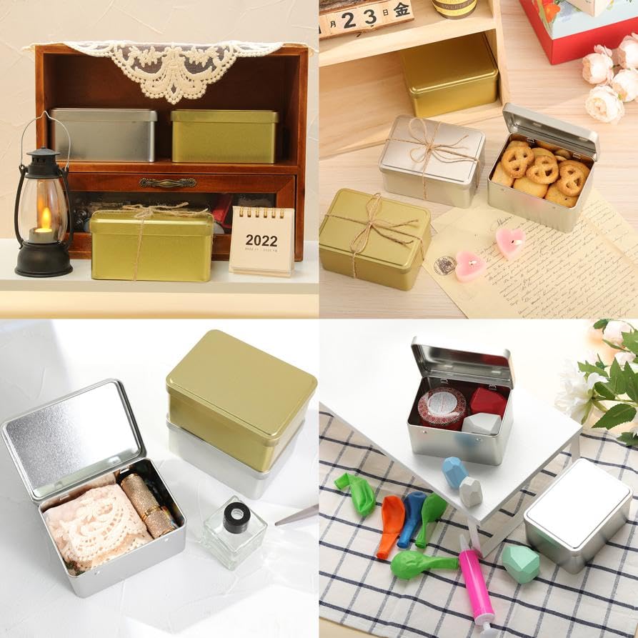 Premium Square Metal Cookie Tin with Lid - 4.9