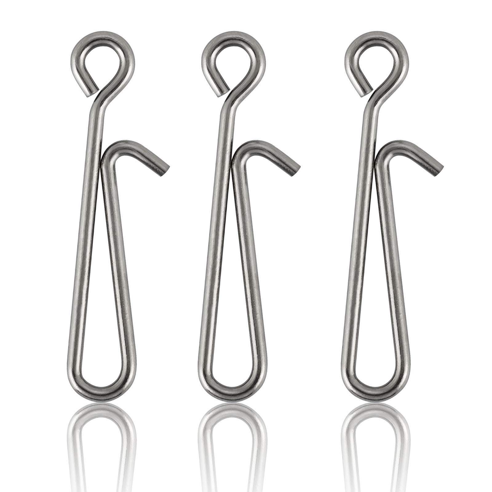 Dr.Fish 50 Pack Quick Change Fishing Clips - Stainless Steel Topwater Speed Clips for Crankbaits & Lures - Freshwater & Saltwater Hook Connectors - Perfect for Bass, Trout & Walleye Fishing