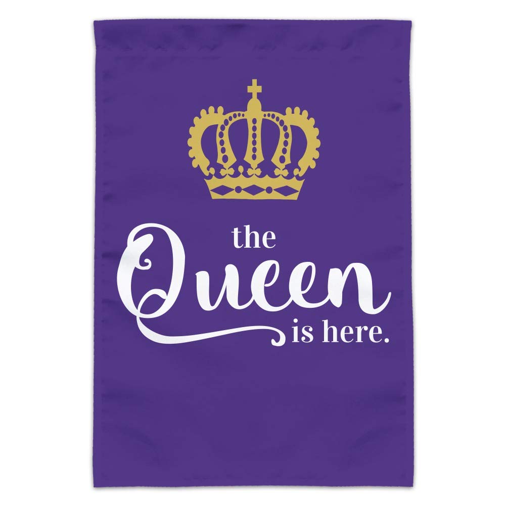 Crown Royalty Garden Yard Flag - The Queen is Here - Durable Outdoor Decorative Flag for Royalty Themed Gardens, Lawns & Patios