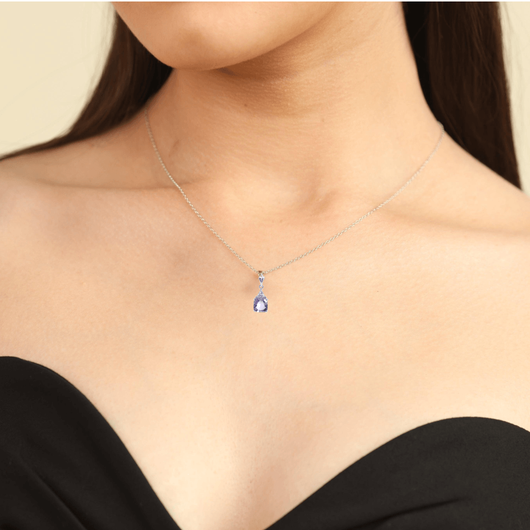 Genuine Octagon Amethyst Solitaire Pendant Necklace for Women - Elegant Purple Gemstone Jewelry for Gifts, Weddings & Special Occasions