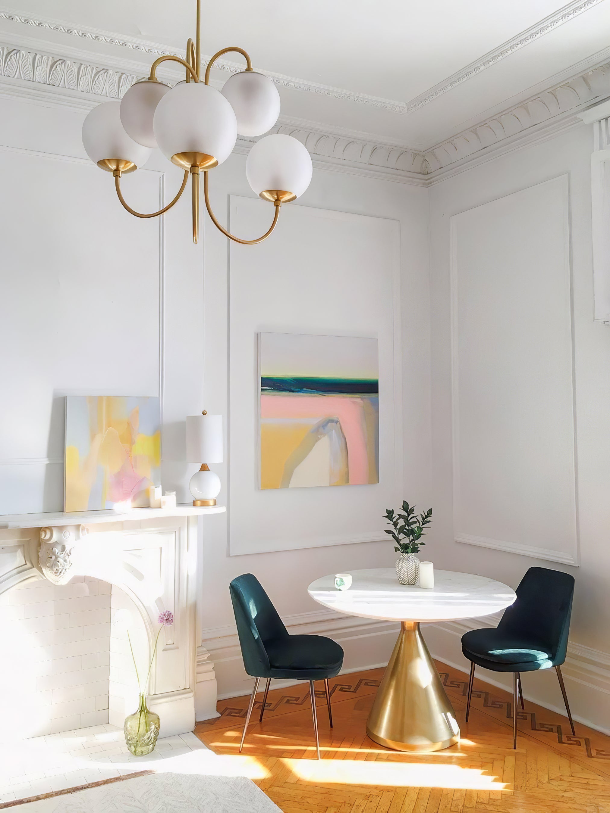 Elegant Gooseneck Chandelier Lighting Fixture - Modern Adjustable Brass Ceiling Light for Dining Room, Bedroom, Living Room & Office Decor