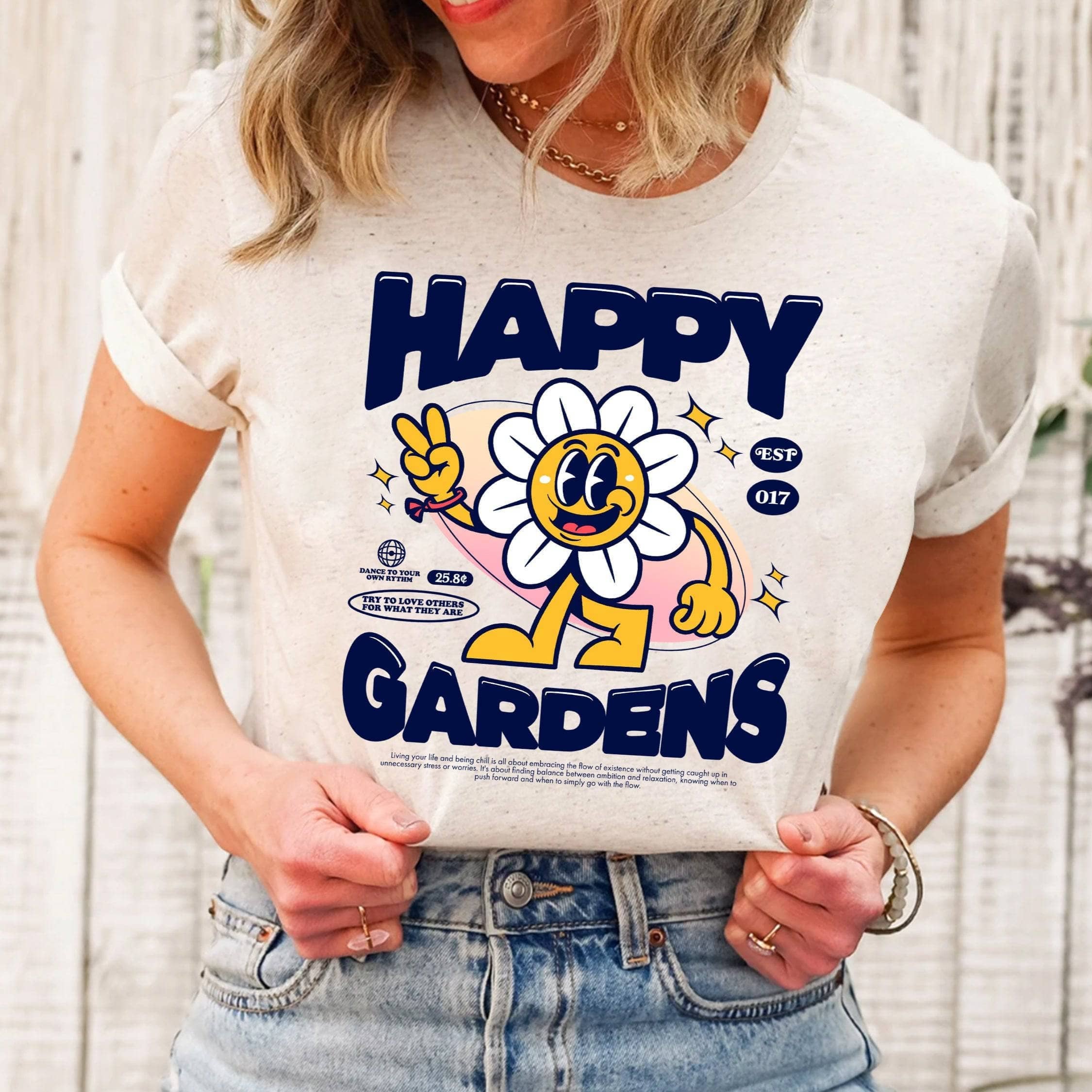 Happy Gardens Graphic T-Shirt - Comfortable Cotton Tee for Men & Women - Perfect for Casual Wear, Outdoors & Gardening