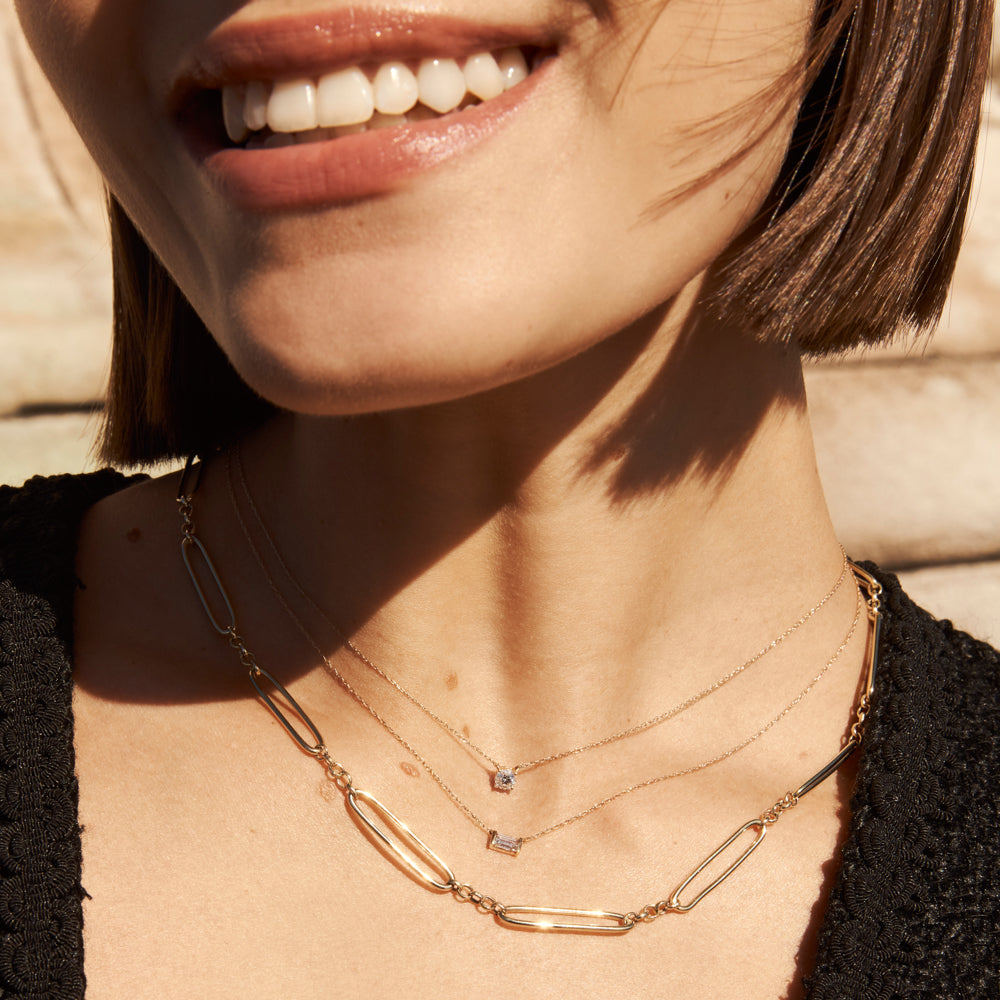 Gold Wire Paperclip Chain Necklace for Women - Trendy Layered Minimalist Jewelry for Everyday Wear, Office & Date Night