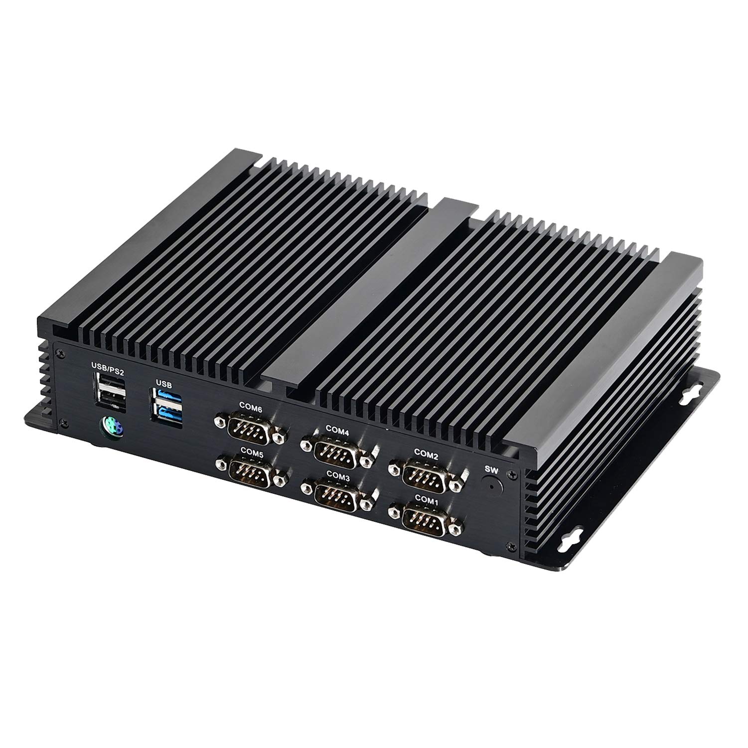 HUNSN Industrial Fanless Mini PC - Intel Core i7 6500U/7560U, 16GB RAM, 256GB SSD + 1TB HDD, Windows 11 Pro/Linux Ubuntu - GPIO, WOL, SIM Slot, WiFi, BT, Dual LAN, 6 COM Ports for Factory Automation, Digital Signage & Edge Computing