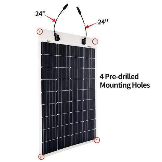 Rich Solar 100 Watt Flexible Solar Panel - Ultra Lightweight 4.8 lb (2.2 kg) | 25-Year Power Output Warranty | Perfect for RV, Boat, Camping & Off-Grid Power Solutions