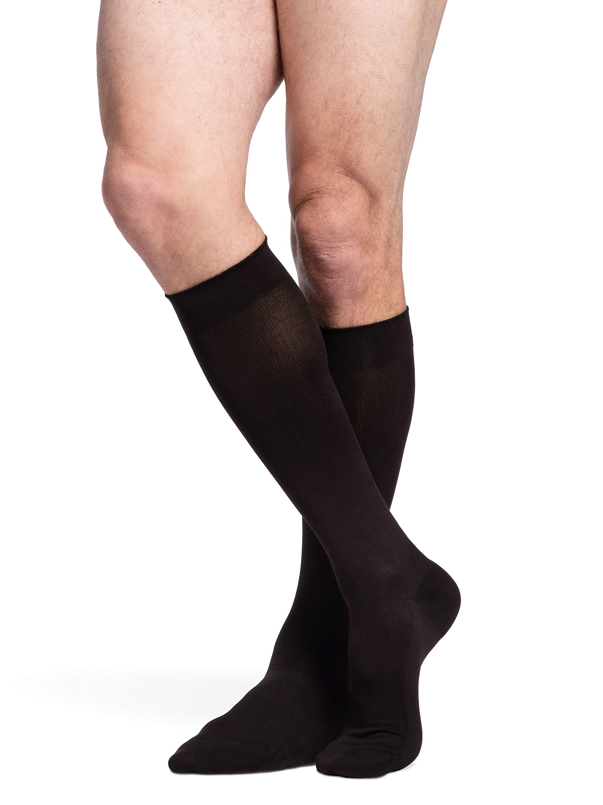 SIGVARIS Men's Compression Socks 20-30mmHg - Sea Island Cotton 220 Closed Toe Calf-High Support Socks for Circulation, Travel & Work Comfort