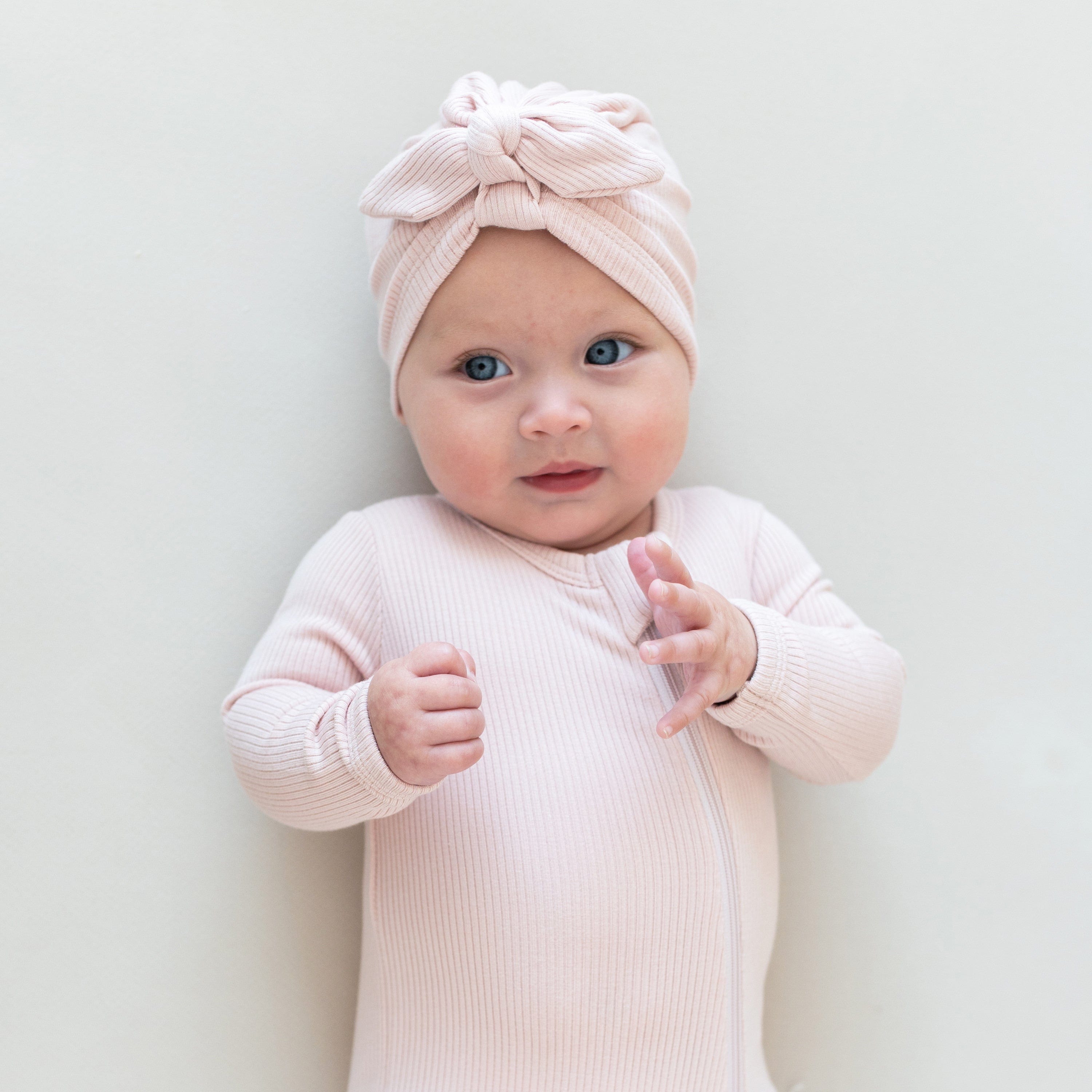 Blush Ribbed Headwrap - Soft Stretchy Knit Headband for Women & Girls - Perfect for Workouts, Yoga, Running & Everyday Style