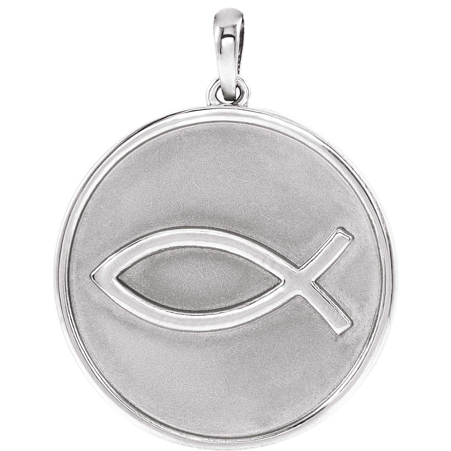 Sterling Silver Ichthus Fish Pendant Necklace for Women - Elegant Religious Jewelry Gift for Baptism, Confirmation & Everyday Wear