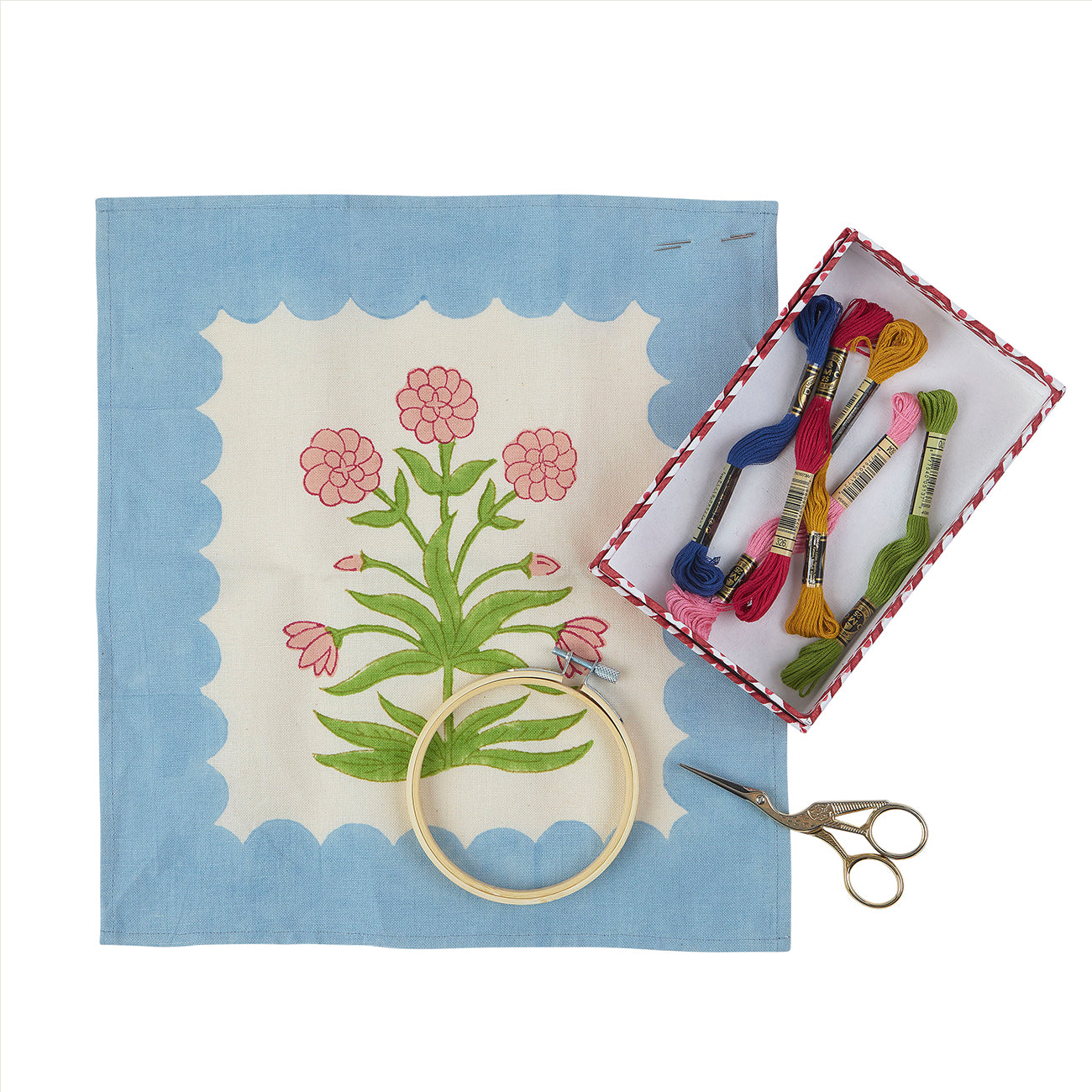 Exquisite Mughal Embroidery Kit for Beginners & Experts - DIY Hand Embroidery Set with Patterns & Threads - Perfect for Home Decor, Gifts & Cultural Craft Projects