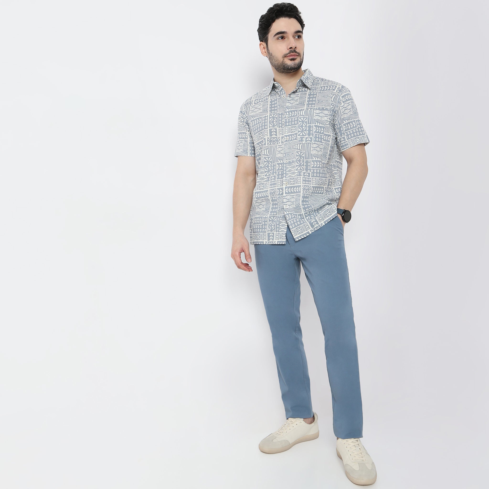 Stylish Artistryᵉˣ Printed Half Sleeve Collar Block Print Shirt for Men | Breathable Cotton Summer Casual Wear | Perfect for Beach Outings, Parties & Vacation