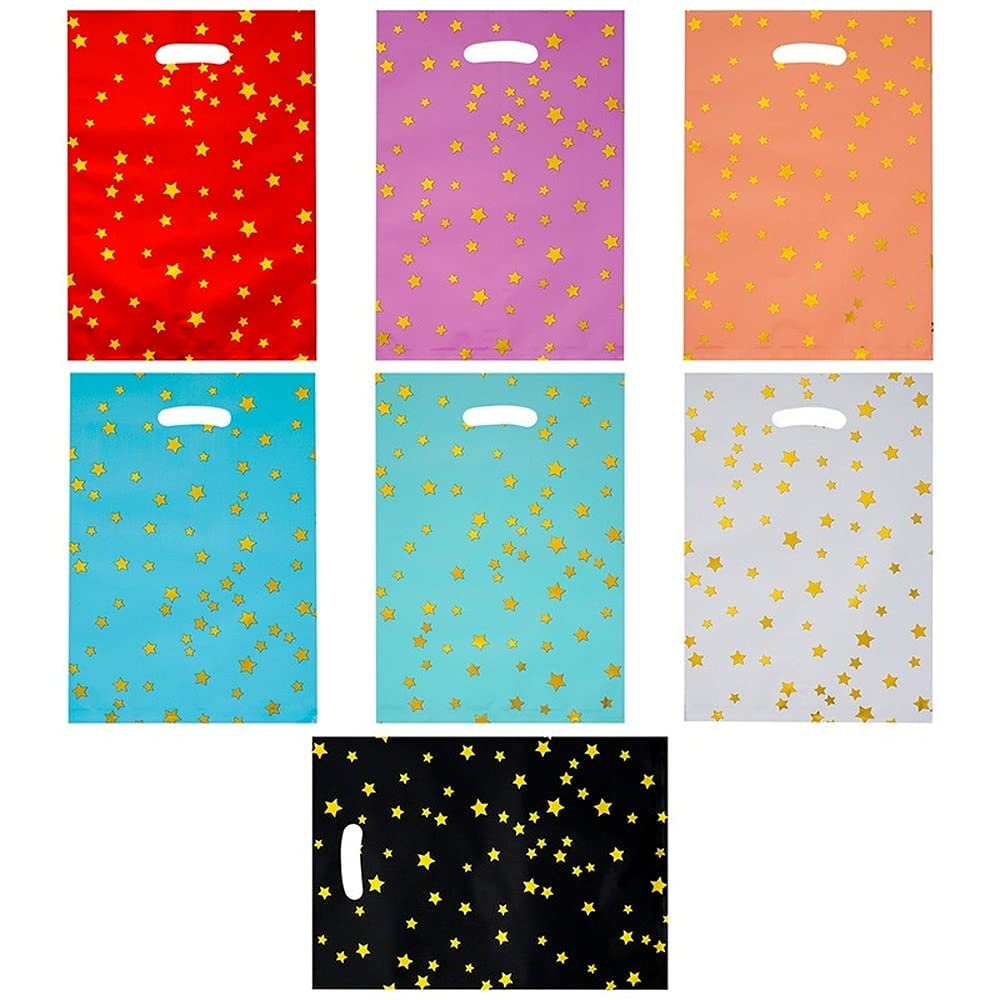 10-Pack Durable Reusable Plastic Storage Bags - Gift, Shopping, Merchandise & Boutique Bags for Christmas, Halloween, Graduation & Wedding - Perfect for Party Favors, Retail Packaging & Event Giveaways
