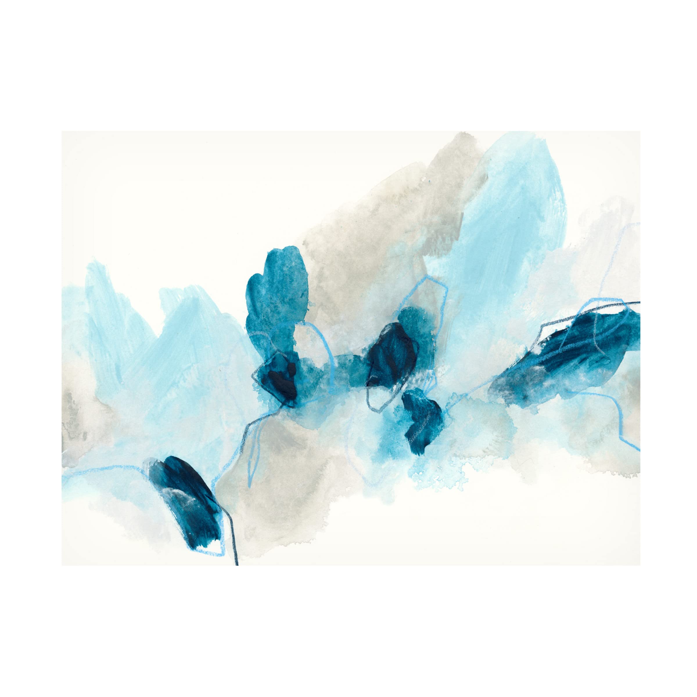 Trademark Fine Art 'Geode Coast II' Canvas Wall Art by June Erica Vess - Stunning Ocean Landscape Painting for Living Room, Bedroom & Office Decor