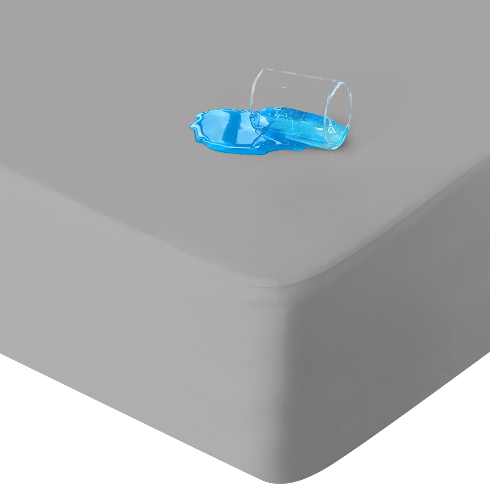 King Size Waterproof Mattress Protector - Noiseless, Soft & Breathable Fitted Sheet with 14