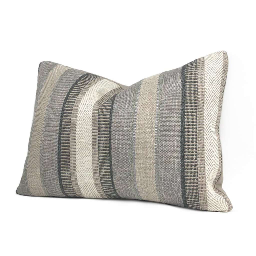 Ogilvie Textured Stripe Pillow Cover - Neutral Earth Tones for Living Room, Bedroom & Sofa Decor
