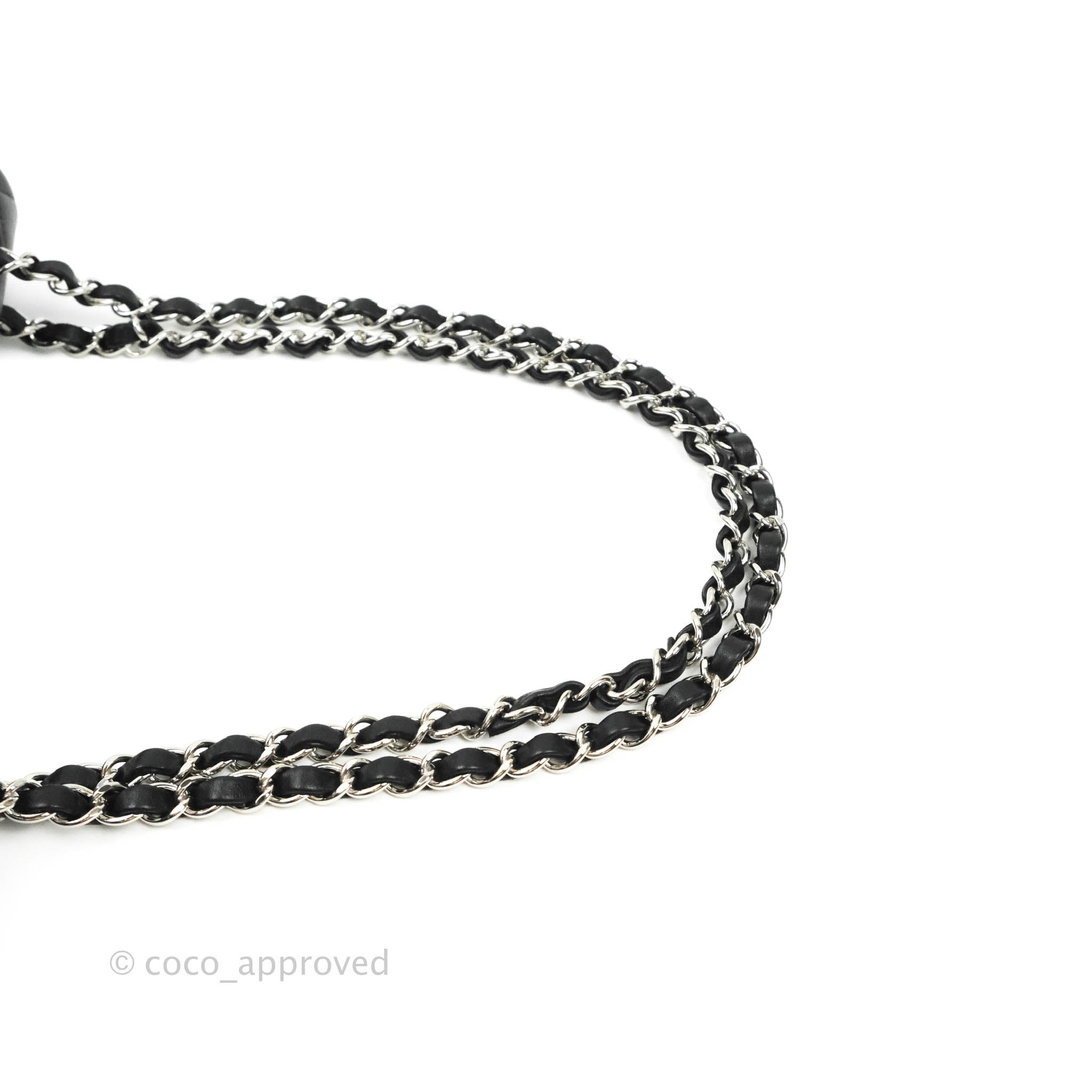 Chanel Classic Medium Double Flap Bag Black Lambskin Leather with Silver Hardware - Luxury Handbag for Women, Perfect for Evening Events & Special Occasions