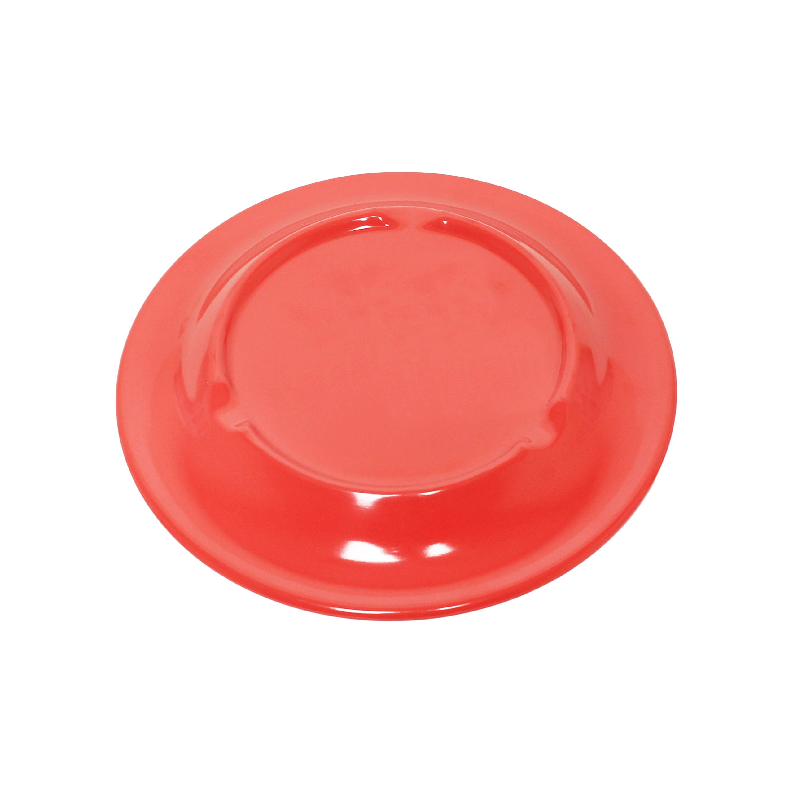 Orange Melamine Dinnerware Set - 5.5 Inch Wide Rim Round Plates (12-Pack) | Durable, Lightweight & Shatterproof Plates for Outdoor Dining, Picnics, BBQs & Camping