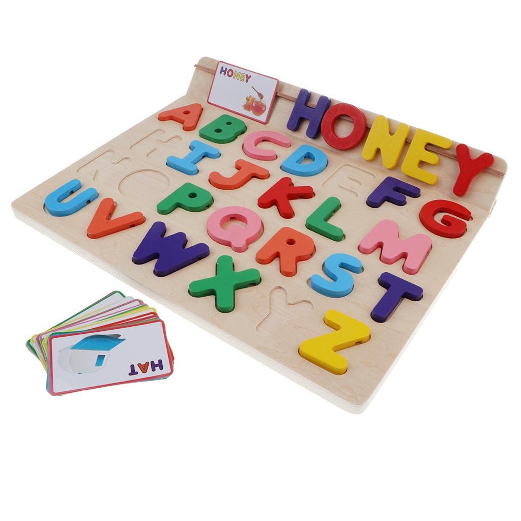 Enakshi Wooden Alphabet Puzzle Board - Uppercase Letters Learning Toy for Kids & Toddlers | Montessori Preschool Educational Toy, Handcrafted Wooden ABC Puzzle for Early Childhood Development - Perfect for Homeschooling, Classroom & Playroom Learning Activities