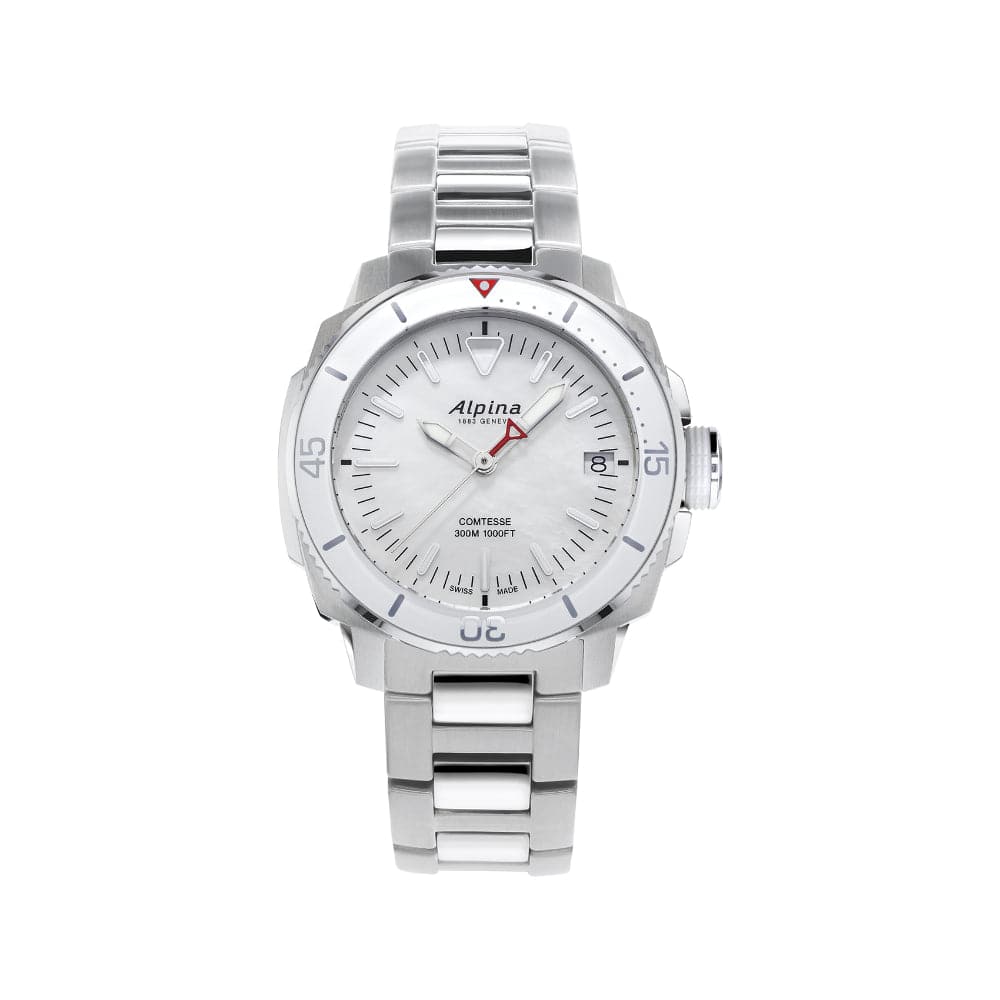 ALPINA SEASTRONG DIVER COMTESSE AL 240MPW2VC6B Women's Luxury Dive Watch - Waterproof Swiss Automatic Timepiece for Swimming, Snorkeling & Everyday Wear