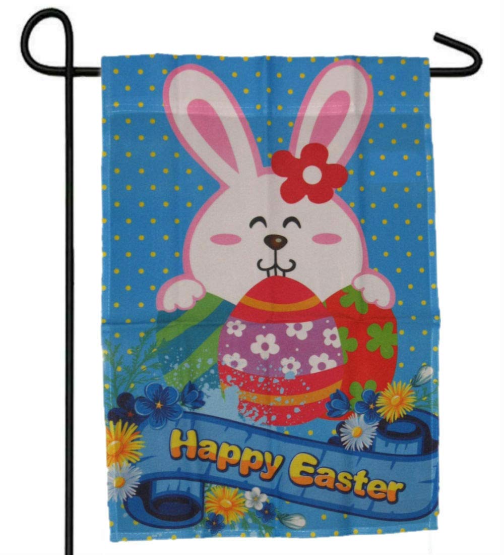 Happy Easter Bunny Eggs Garden Banner Flag 12