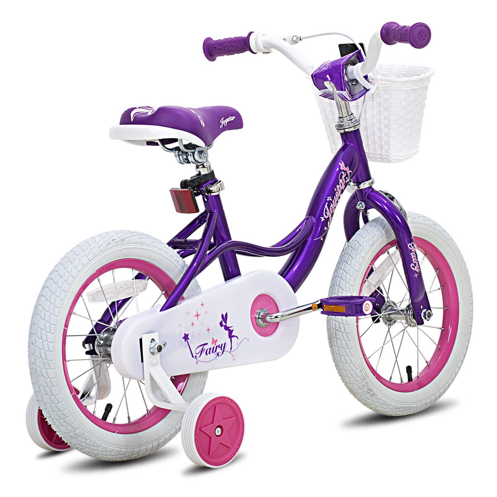 JOYSTAR 12 14 16 18 Inch Fairy Girls Bike for Toddlers & Kids Ages 2-8 Years - Kids Bicycle with Training Wheels, Handbrake & Basket - Perfect for Outdoor Play, Park Rides & Neighborhood Adventures