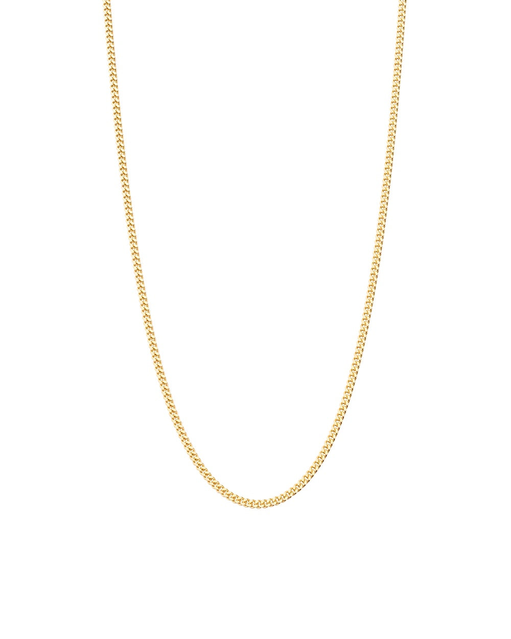 18K Gold Vermeil Bespoke Curb Chain Necklace 22-25 Inches - Perfect for Layering, Gifting & Special Occasions