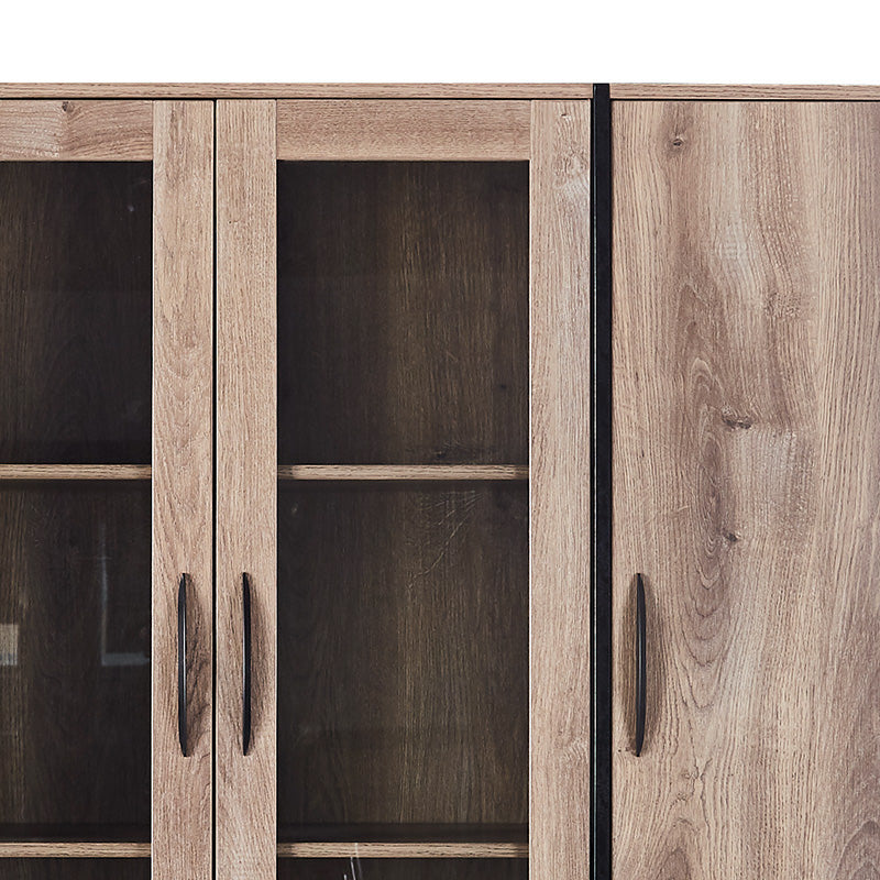 REGGIE 160cm Display Unit - Warm Oak & Black Finish for Living Room, Bedroom, or Office Storage