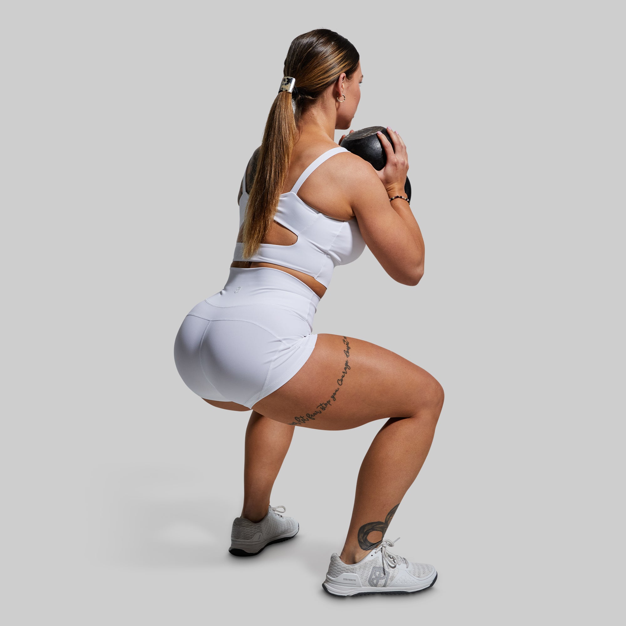 High Waisted Booty Shorts for Women - Sexy White Workout Shorts for Gym, Yoga & Summer Fashion