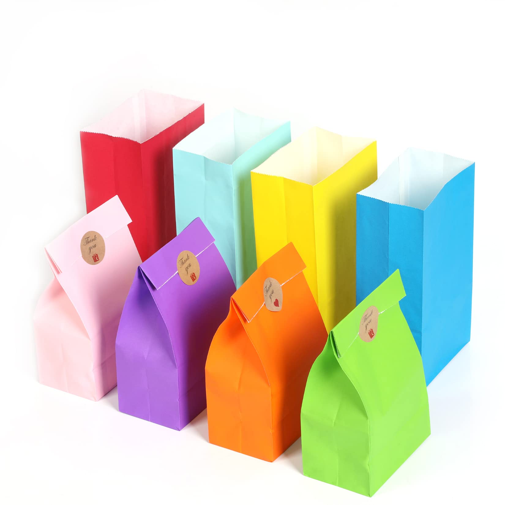 24-Piece Florskoye Solid Color Party Favor Bags with Stickers - Premium Wrapped Candy Treat & Gift Bags for Kids Birthday, Baby Shower, Christmas, Wedding | Perfect for Party Supplies, Classroom Rewards & Holiday Celebrations