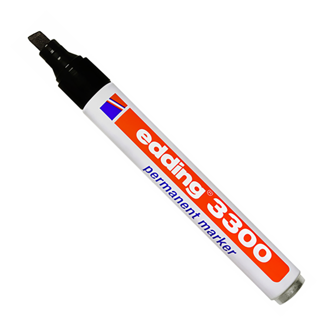 Edding 3300 Chisel Tip Permanent Marker - Waterproof & Fade-Resistant for Labeling, Crafts & DIY Projects - Ideal for Wood, Metal, Glass & Plastic Surfaces