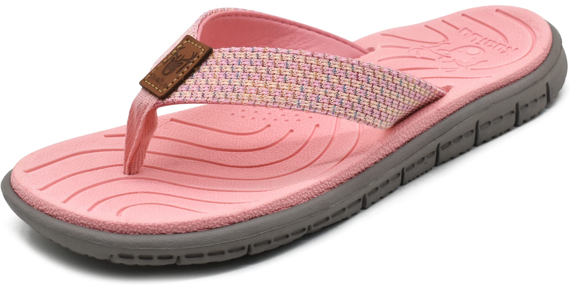 KuaiLu Women's Comfortable Flip Flops - Arch Support Yoga Sandals with Non-Slip Cushion for Walking, Beach & Summer | Lightweight Casual Thong Slippers for Yoga, Travel & Outdoor Activities