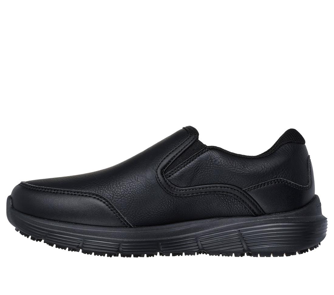 Corart Uzera Slip Resistant Work Shoes for Men & Women - Non-Slip Safety Shoes for Restaurant, Kitchen, Hospital - Black Comfortable Anti-Slip Work Sneakers