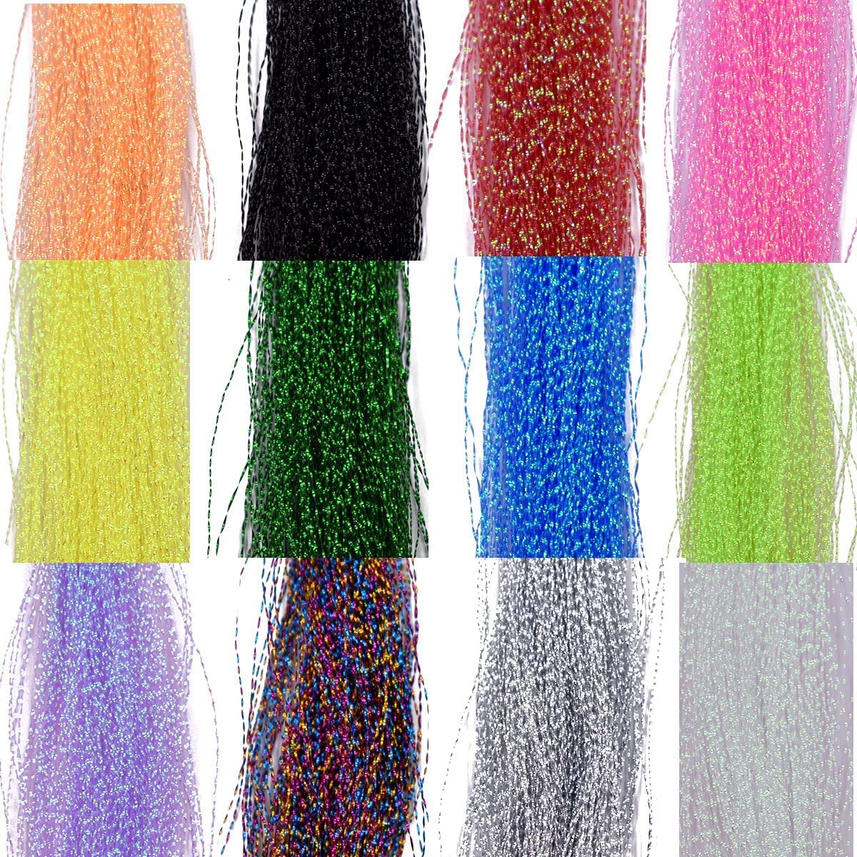 10 Packs Crystal Flash Fly Fishing Line - Premium Fly Tying Material for Dry Flies & Fishing Lures - Perfect for Trout, Salmon, and Bass Fishing Accessories