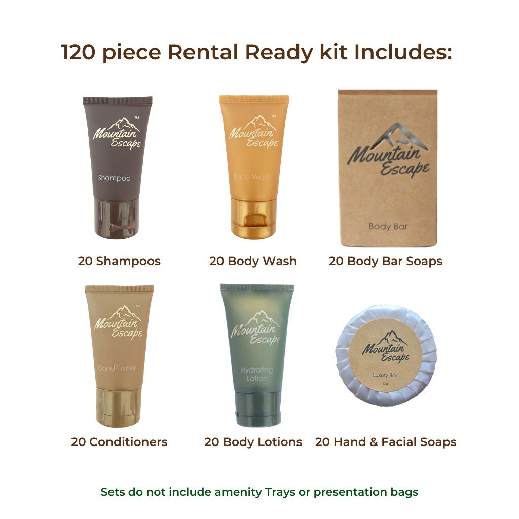 120-Piece Mountain Escape Essential Oil Kit - 30ml Bottles - Rental Ready & Shipping Included - Perfect for Aromatherapy, Massage & Spa Treatments