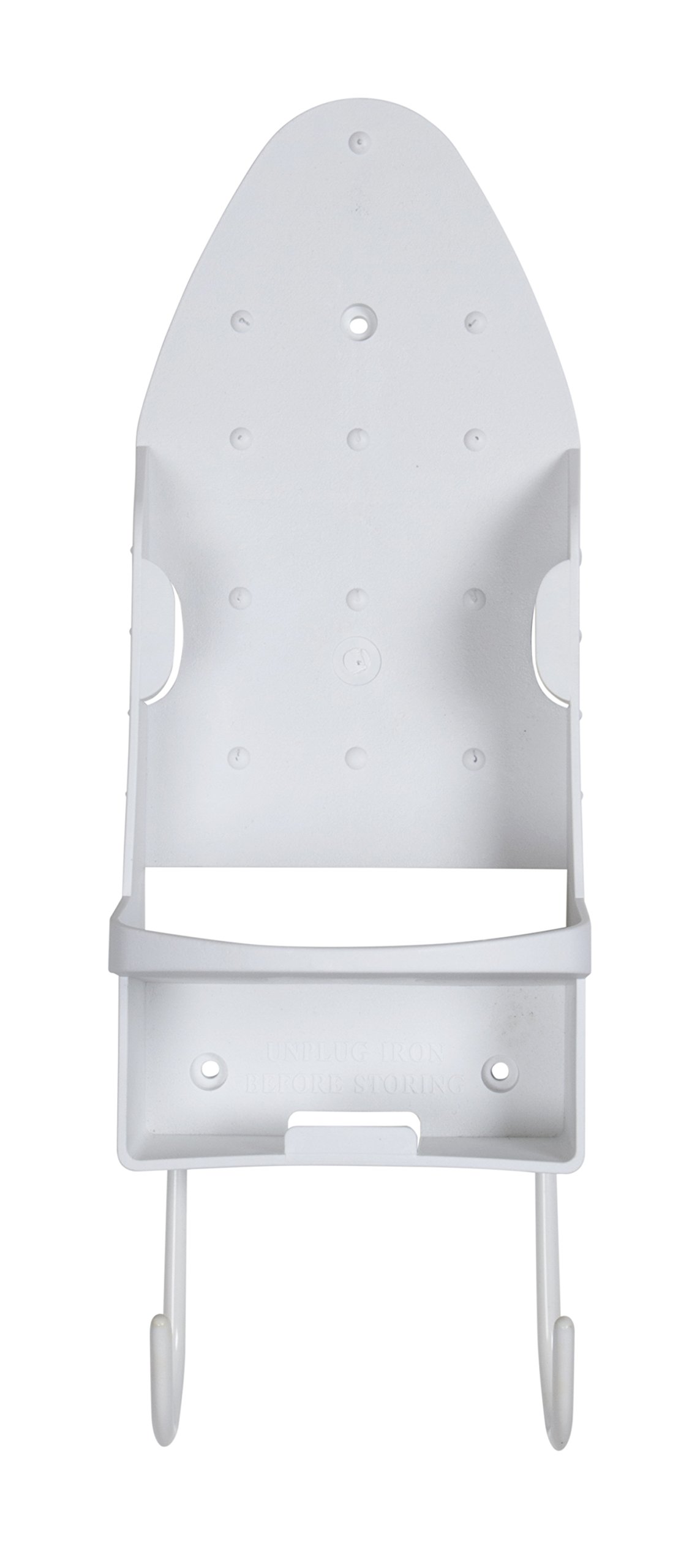 White Ironing Board with Hooks - Space Saving Laundry Room Organizer & Storage Solution for Small Homes, Apartments, Dorms | Perfect for Closet, Bathroom, or Utility Room Organization