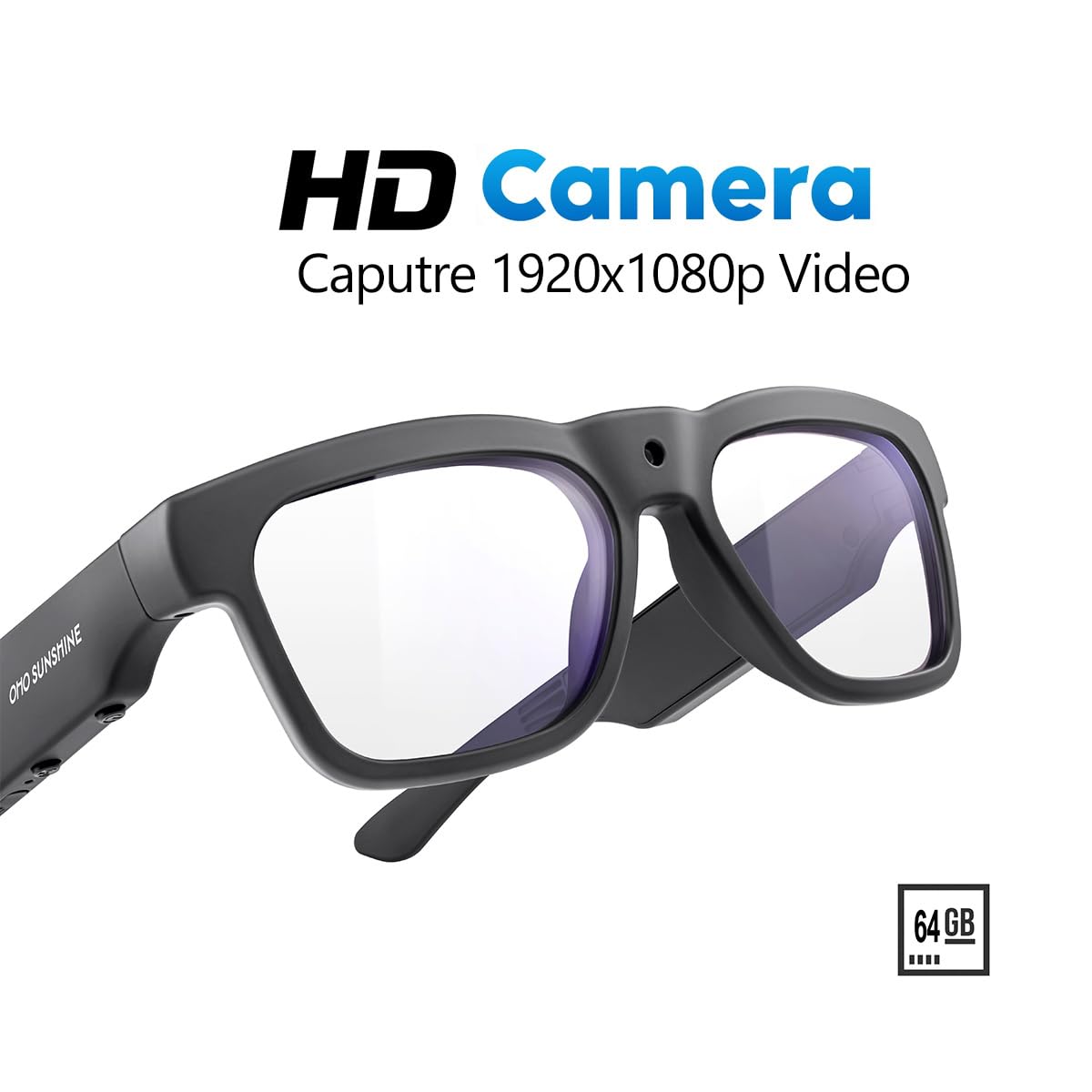 OhO Smart Glasses with HD Camera & Bluetooth - Open Ear Speaker Sunglasses for Men & Women | UV Protection | Ideal for Running, Cycling, Hiking & Outdoor Sports | Hands-Free Calling & Music