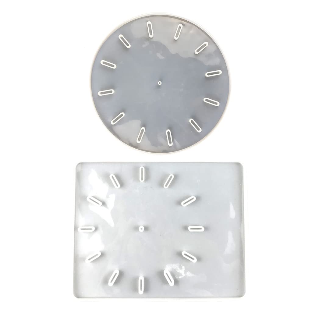 Premium Silicone Jewelry Molds for Resin Casting - Square & Round Clock Shapes (32.4cm) | DIY Craft Supplies | Perfect for Handmade Jewelry, Home Decor, and Clock Making Projects