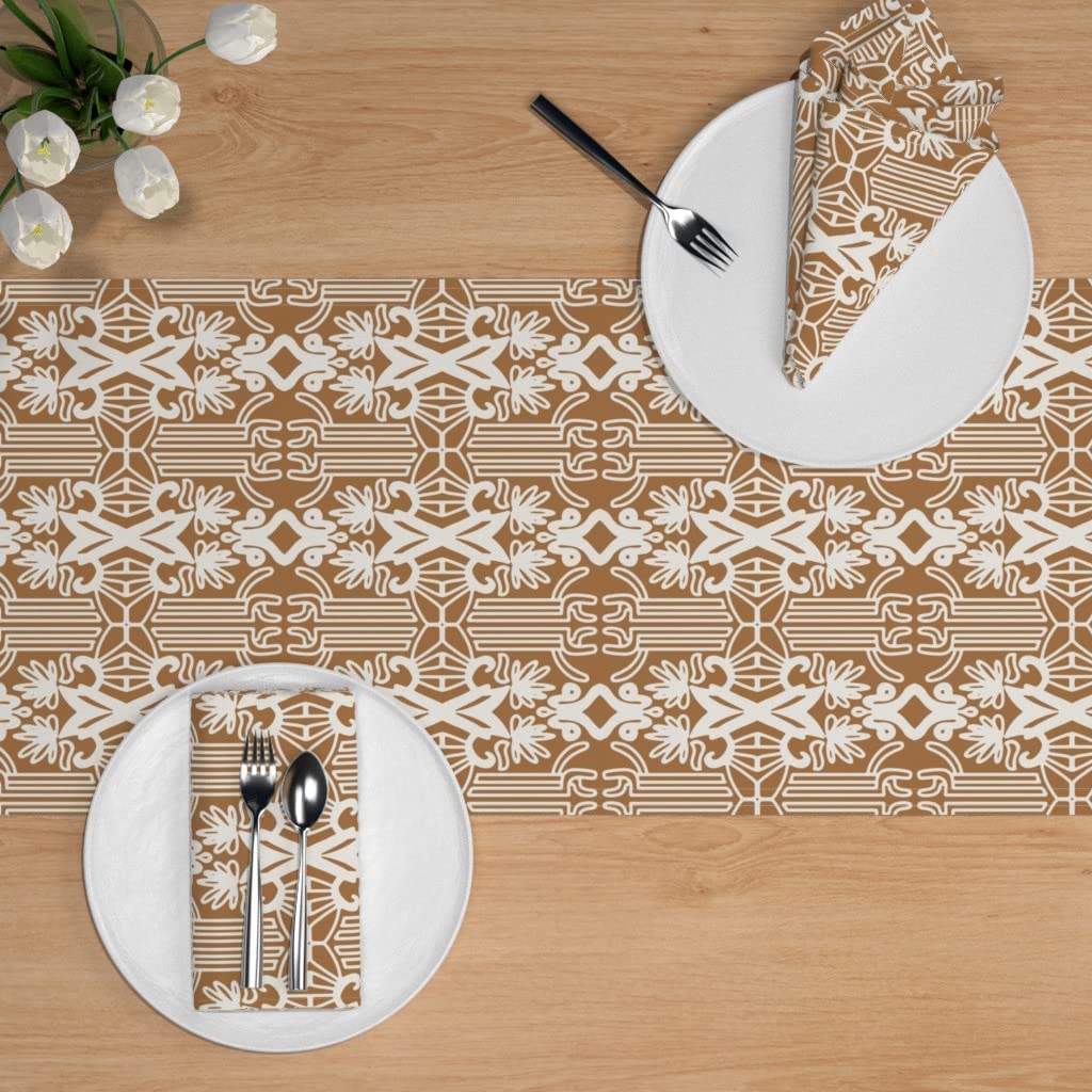 Custom Printed Spoonflower Cotton Sateen Table Runner 108