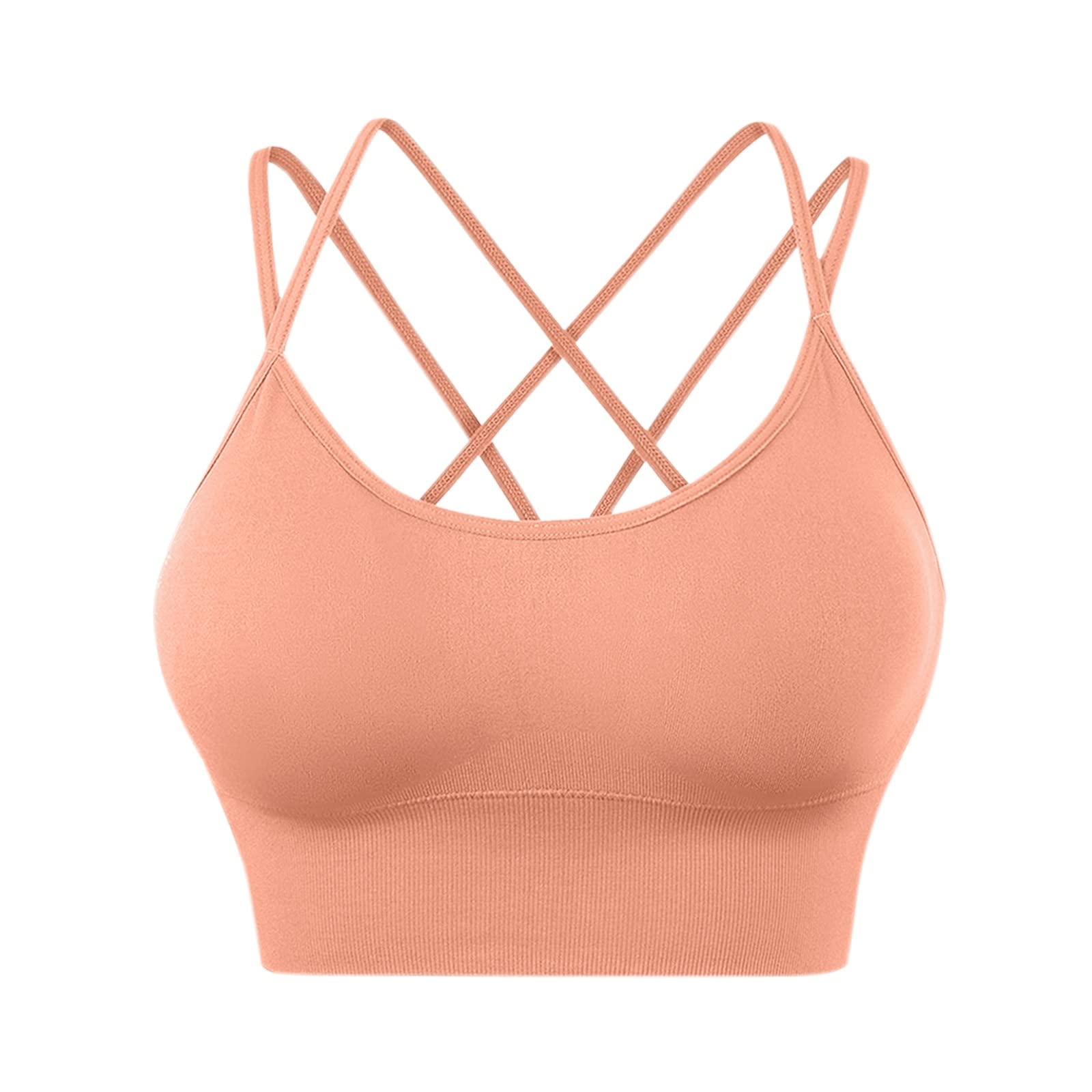 Aniywn Women's Plus Size Cross Back Sports Bra - Padded Strappy Cropped Yoga Bra with Super Push Up Support - Perfect for Yoga, Gym Workouts & High-Intensity Training