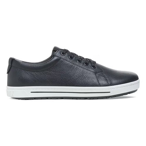 Birkenstock QO500 Black Leather Sneakers for Women & Men - Women's 12/12.5, Men's 10/10.5 - Comfortable Casual Shoes for Walking, Travel & Everyday Wear