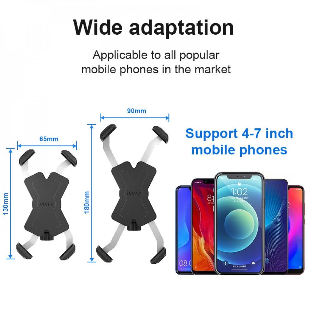 Bike Phone Holder & Motorcycle Phone Mount - Universal Handlebar Cell Phone Clamp for Smartphones | Perfect for Cycling, Scooter Rides & Outdoor Adventures