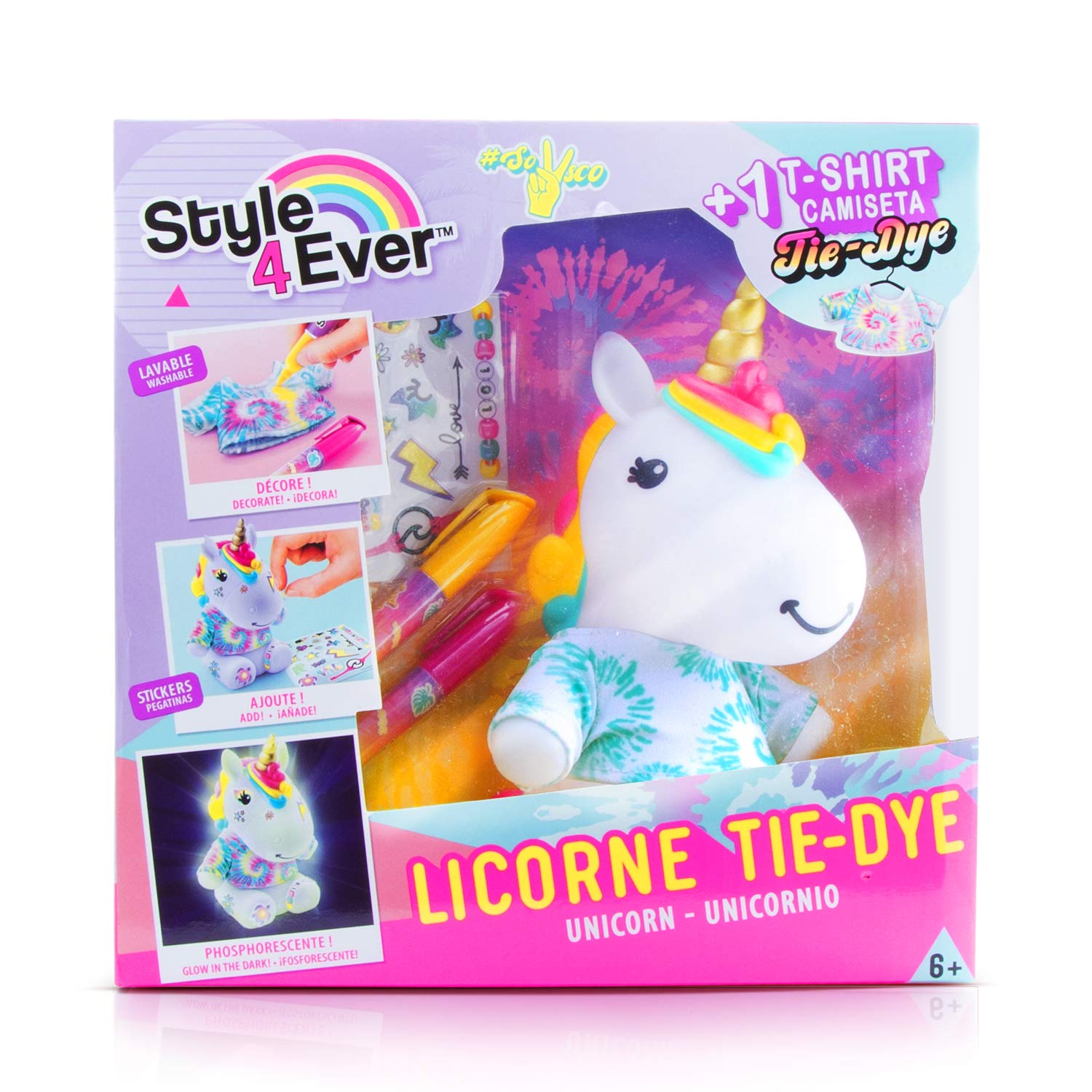 Canal Toys Unicorn Tie Dye Decorating Kit for Kids - DIY Arts and Crafts Activity for Birthday Parties & Creative Play