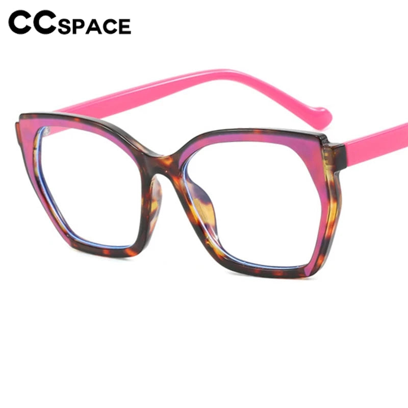 CCspace Women's Full Rim Square TR90 Titanium Eyeglasses Frame 302181 - Lightweight & Durable for Work, Reading & Fashion
