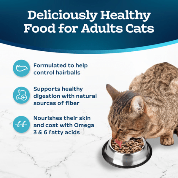 BLUE Tastefuls Indoor Health Hairball Control Dry Cat Food for Adult Cats - 7lb Bag - Natural Ingredients for Digestive Health - Perfect for Indoor Cats with Hairball Issues
